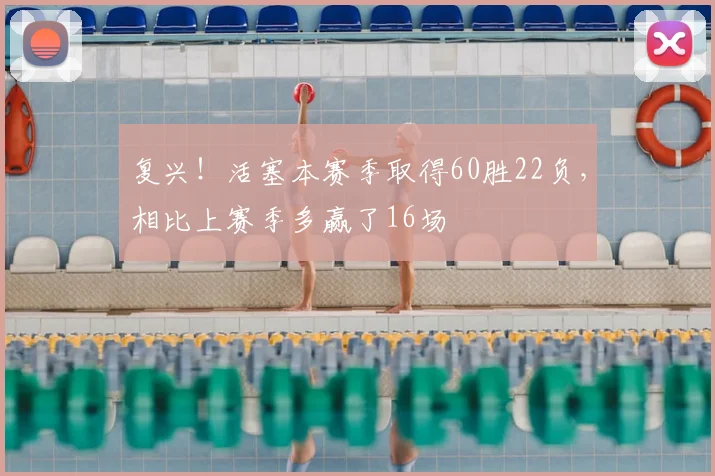 复兴！活塞本赛季取得60胜22负，相比上赛季多赢了16场